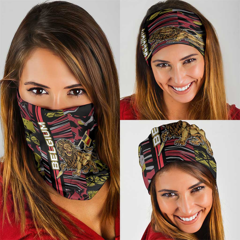 Belgium Neck Gaiter Lion Holding Flag DT05