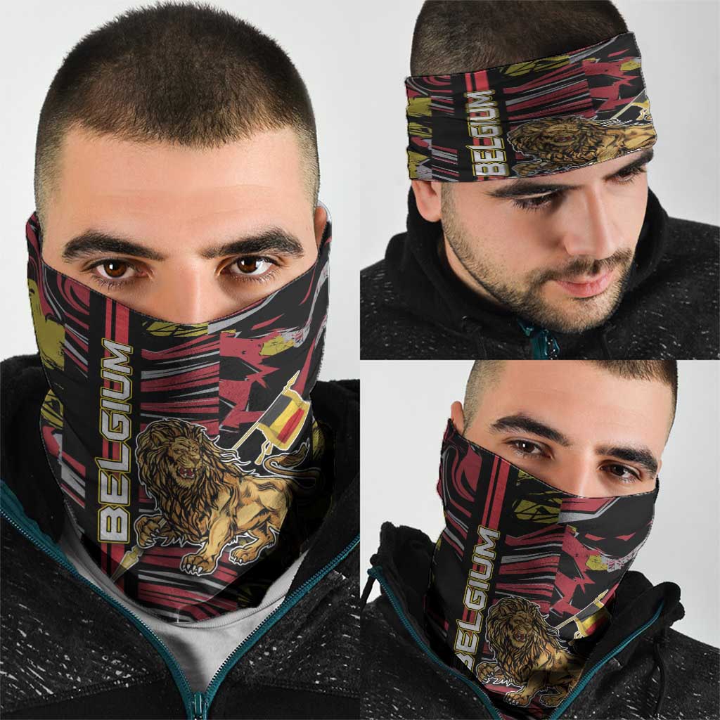 Belgium Neck Gaiter Lion Holding Flag DT05