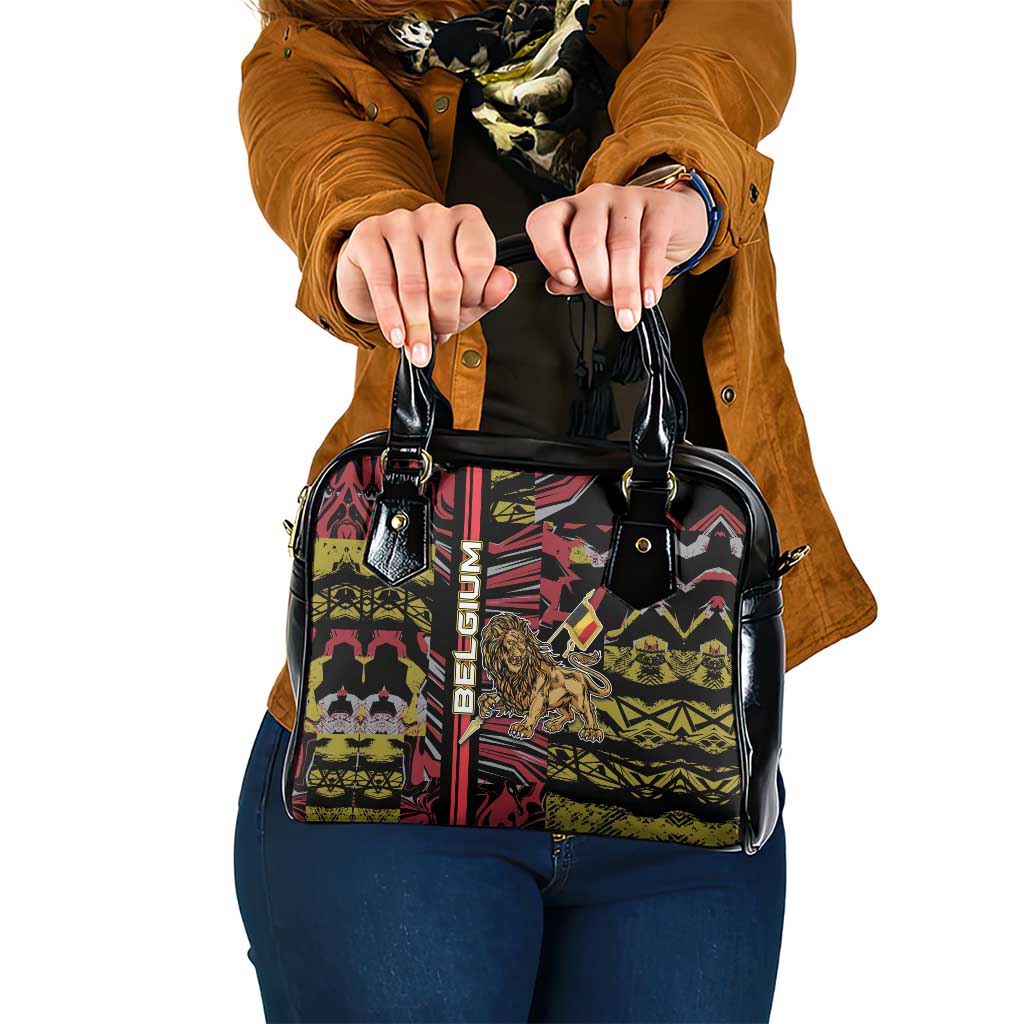 Belgium Shoulder Handbag Lion Holding Flag DT05