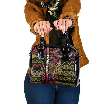 Belgium Shoulder Handbag Lion Holding Flag DT05