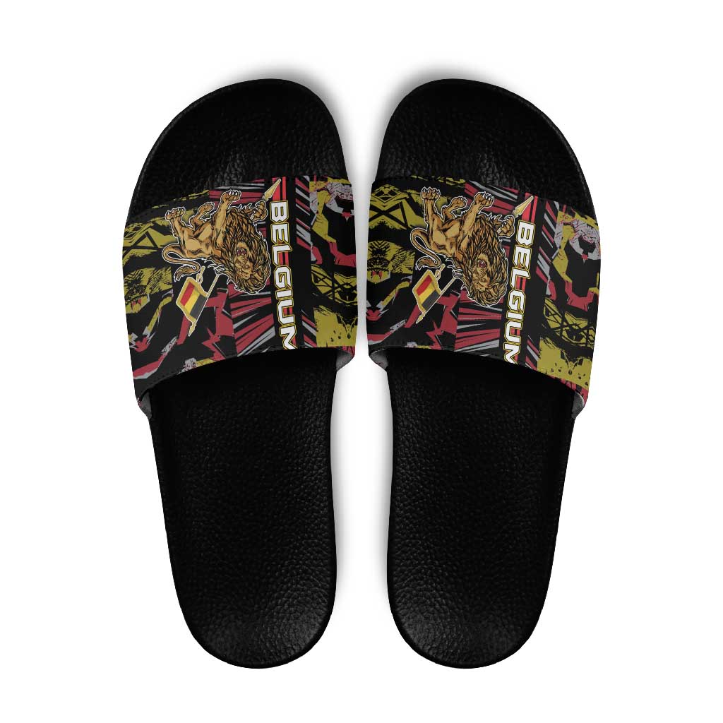 Belgium Slide Sandals Lion Holding Flag DT05