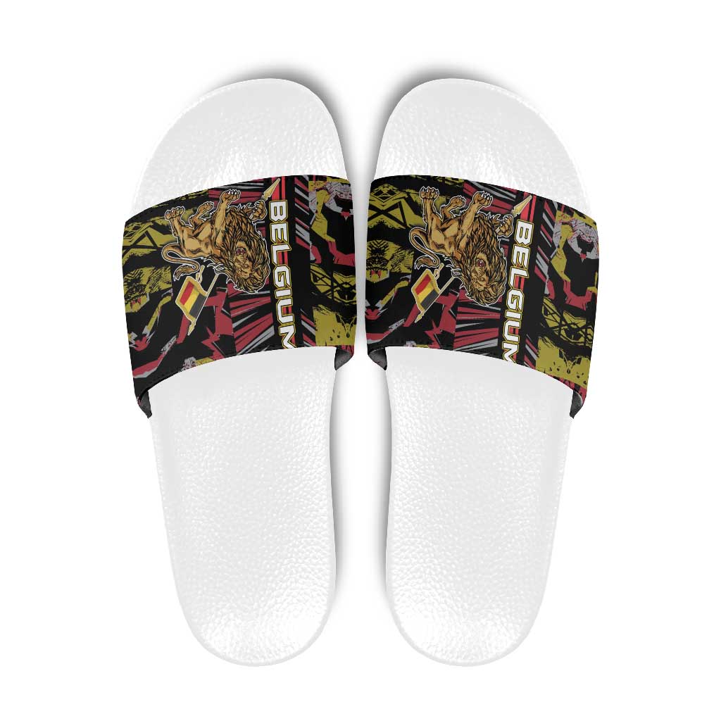 Belgium Slide Sandals Lion Holding Flag DT05