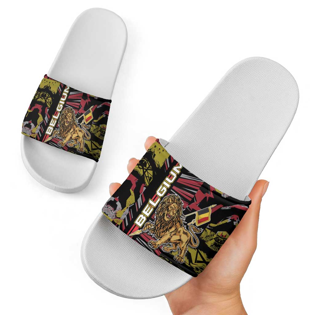 Belgium Slide Sandals Lion Holding Flag DT05