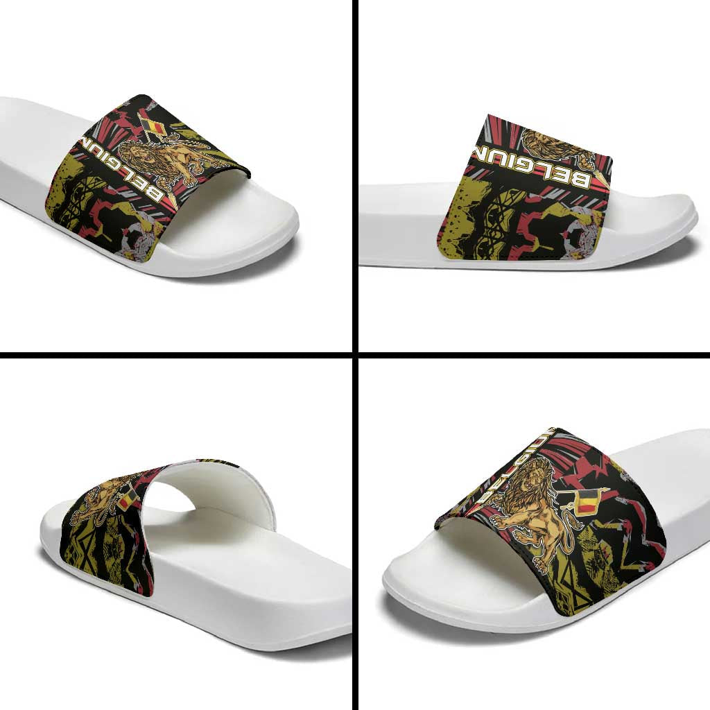 Belgium Slide Sandals Lion Holding Flag DT05