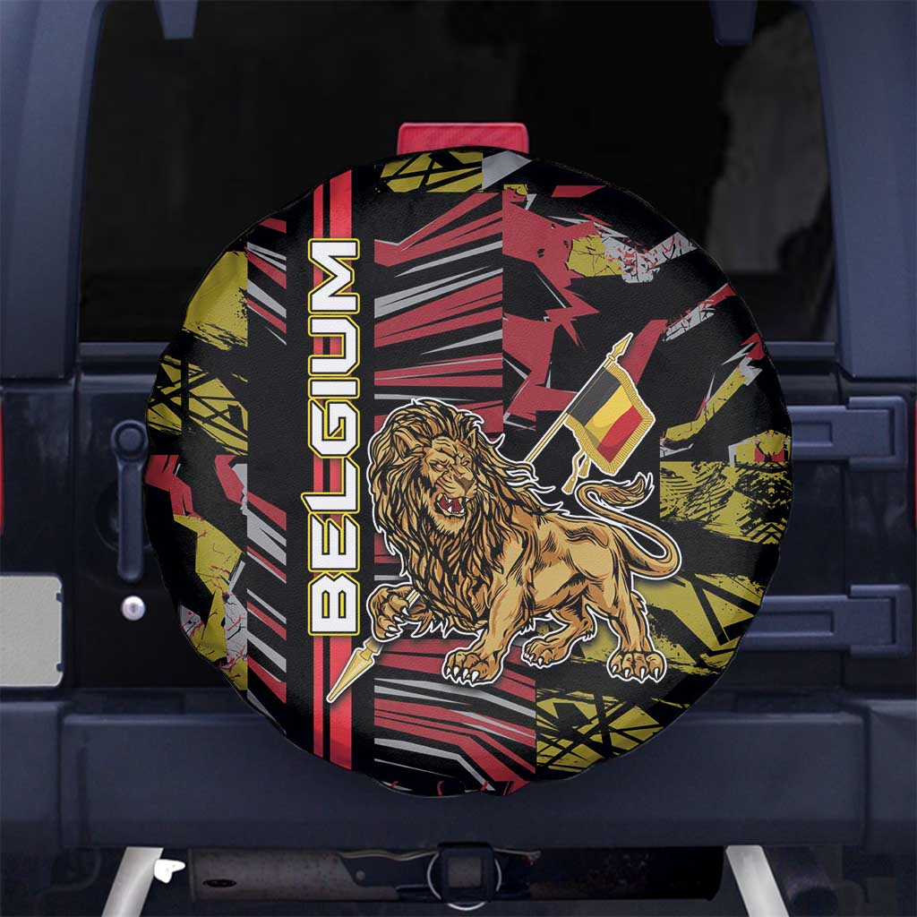 Belgium Spare Tire Cover Lion Holding Flag DT05