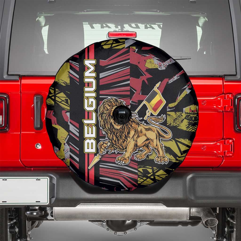 Belgium Spare Tire Cover Lion Holding Flag DT05