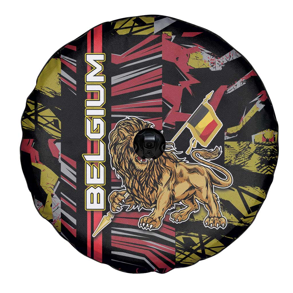 Belgium Spare Tire Cover Lion Holding Flag DT05