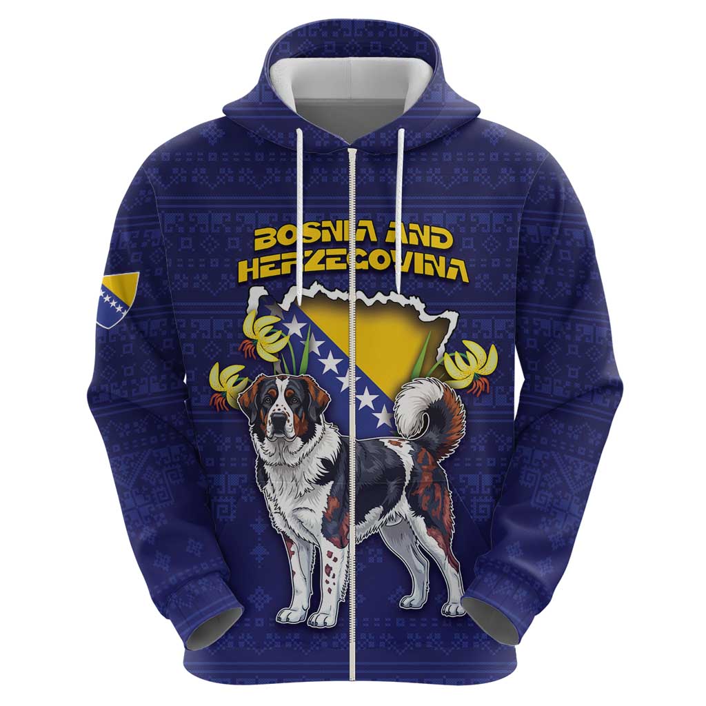 Personalized Bosnia And Herzegovina Hoodie The Tornjak With Lilium Bosniacum DT05