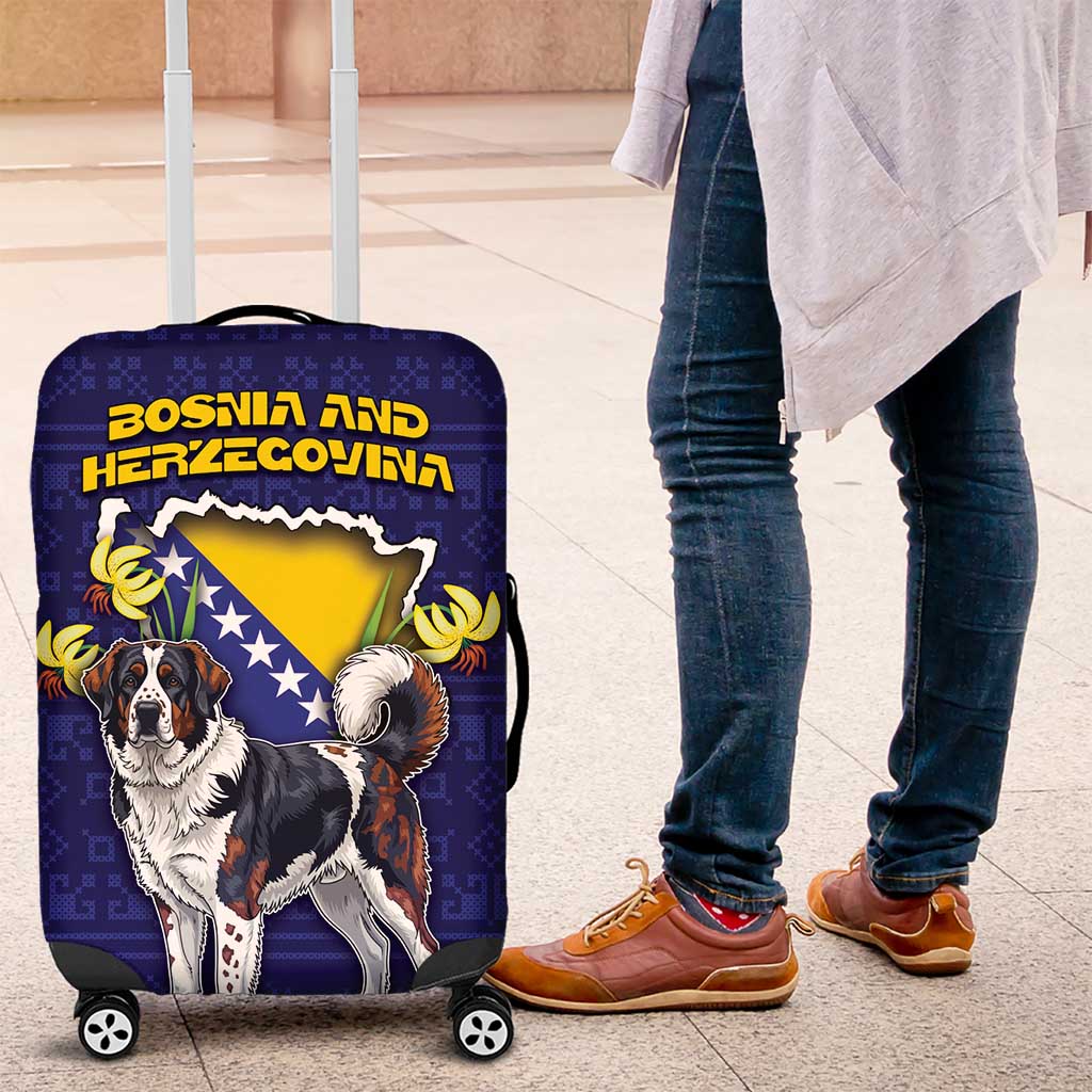 Bosnia And Herzegovina Luggage Cover The Tornjak With Lilium Bosniacum DT05