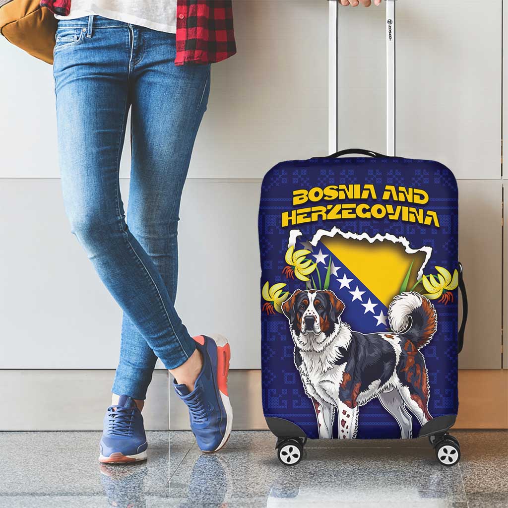 Bosnia And Herzegovina Luggage Cover The Tornjak With Lilium Bosniacum DT05