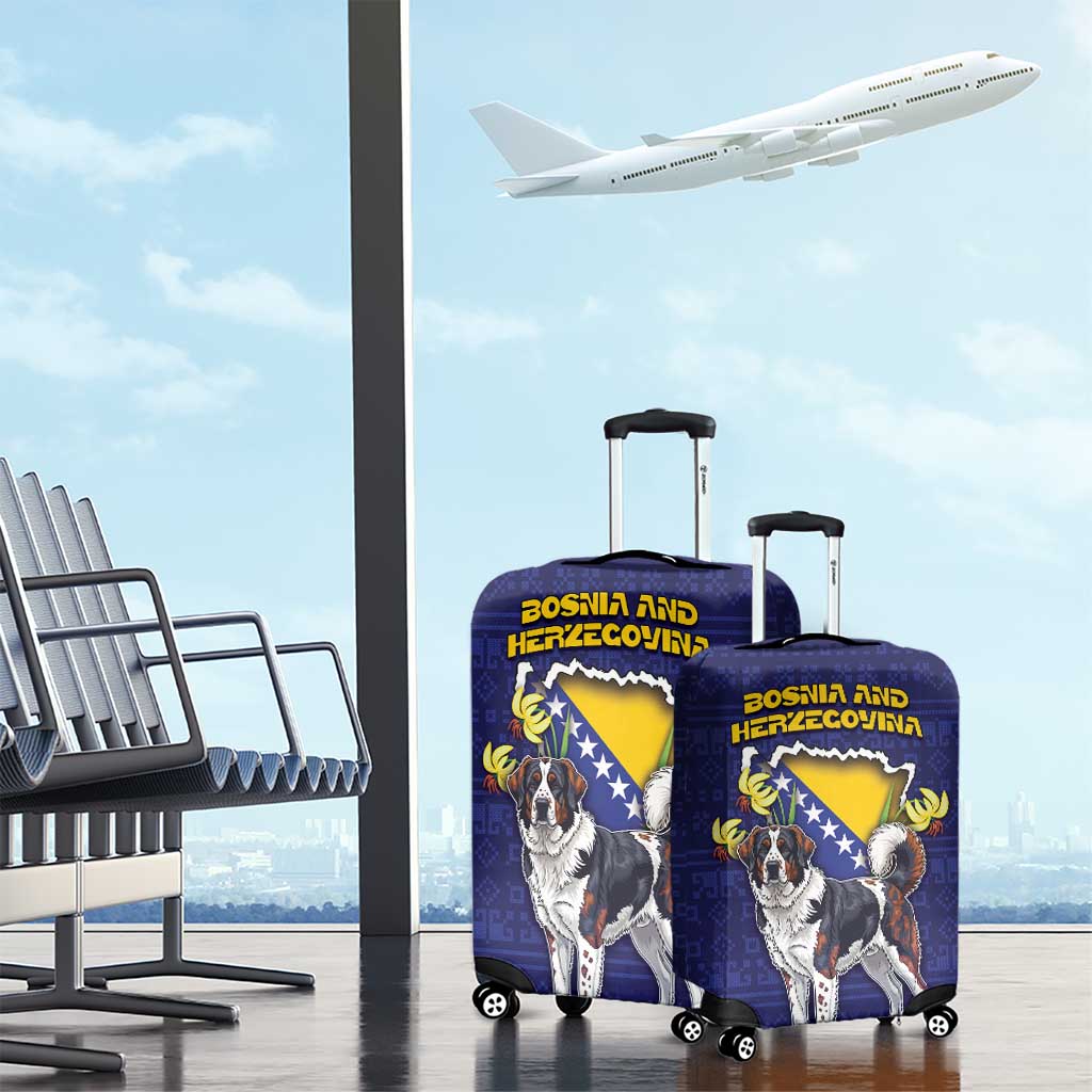 Bosnia And Herzegovina Luggage Cover The Tornjak With Lilium Bosniacum DT05