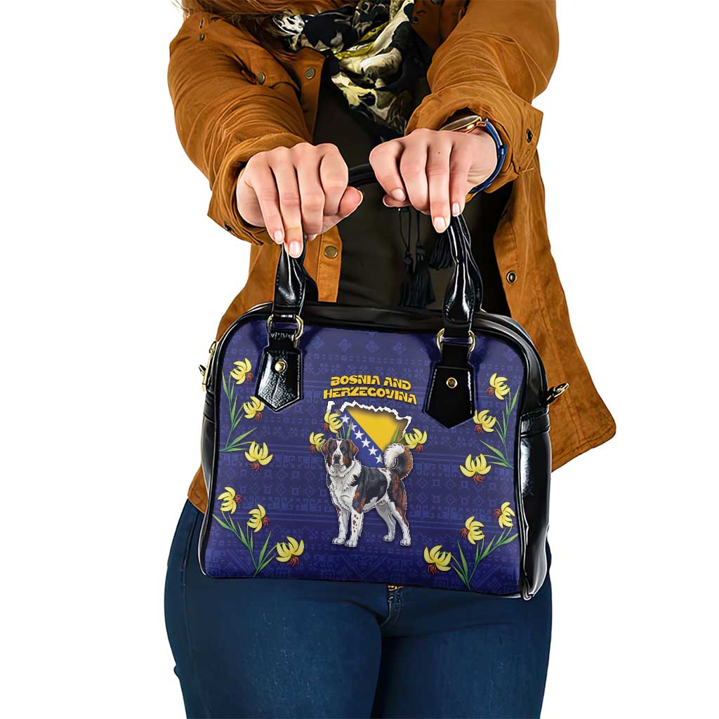 Bosnia And Herzegovina Shoulder Handbag The Tornjak With Lilium Bosniacum DT05