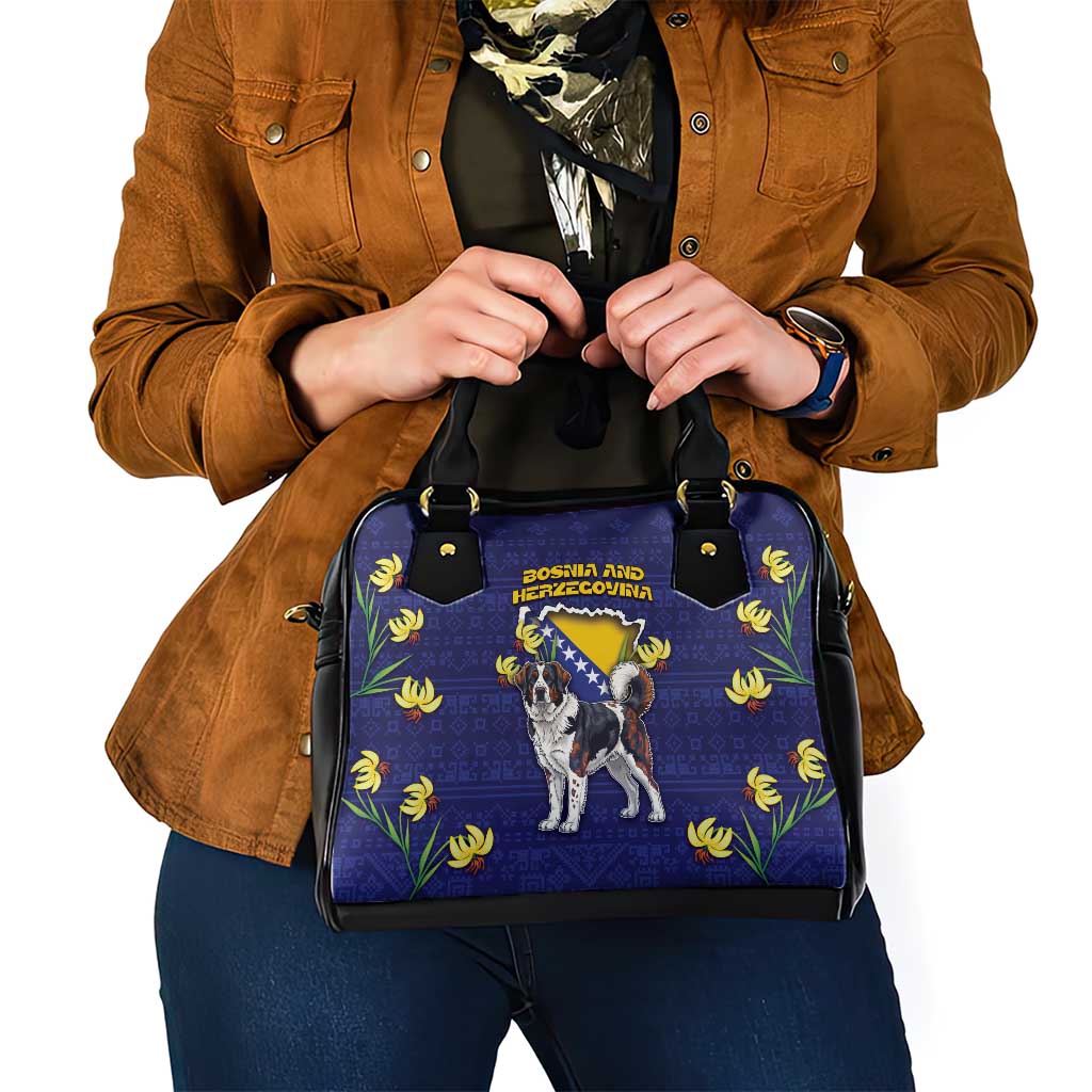 Bosnia And Herzegovina Shoulder Handbag The Tornjak With Lilium Bosniacum DT05