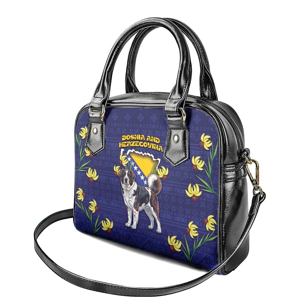 Bosnia And Herzegovina Shoulder Handbag The Tornjak With Lilium Bosniacum DT05