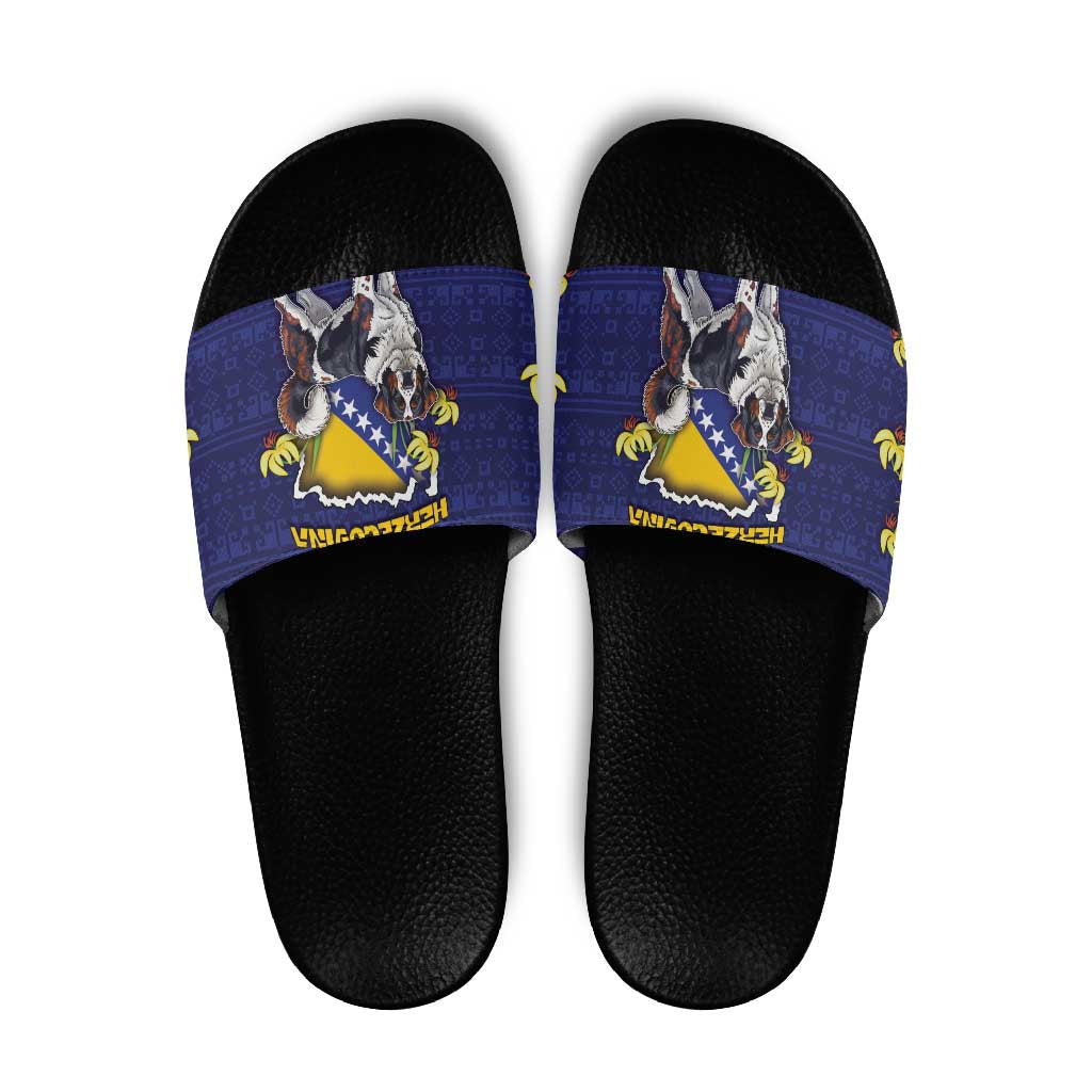 Bosnia And Herzegovina Slide Sandals The Tornjak With Lilium Bosniacum DT05