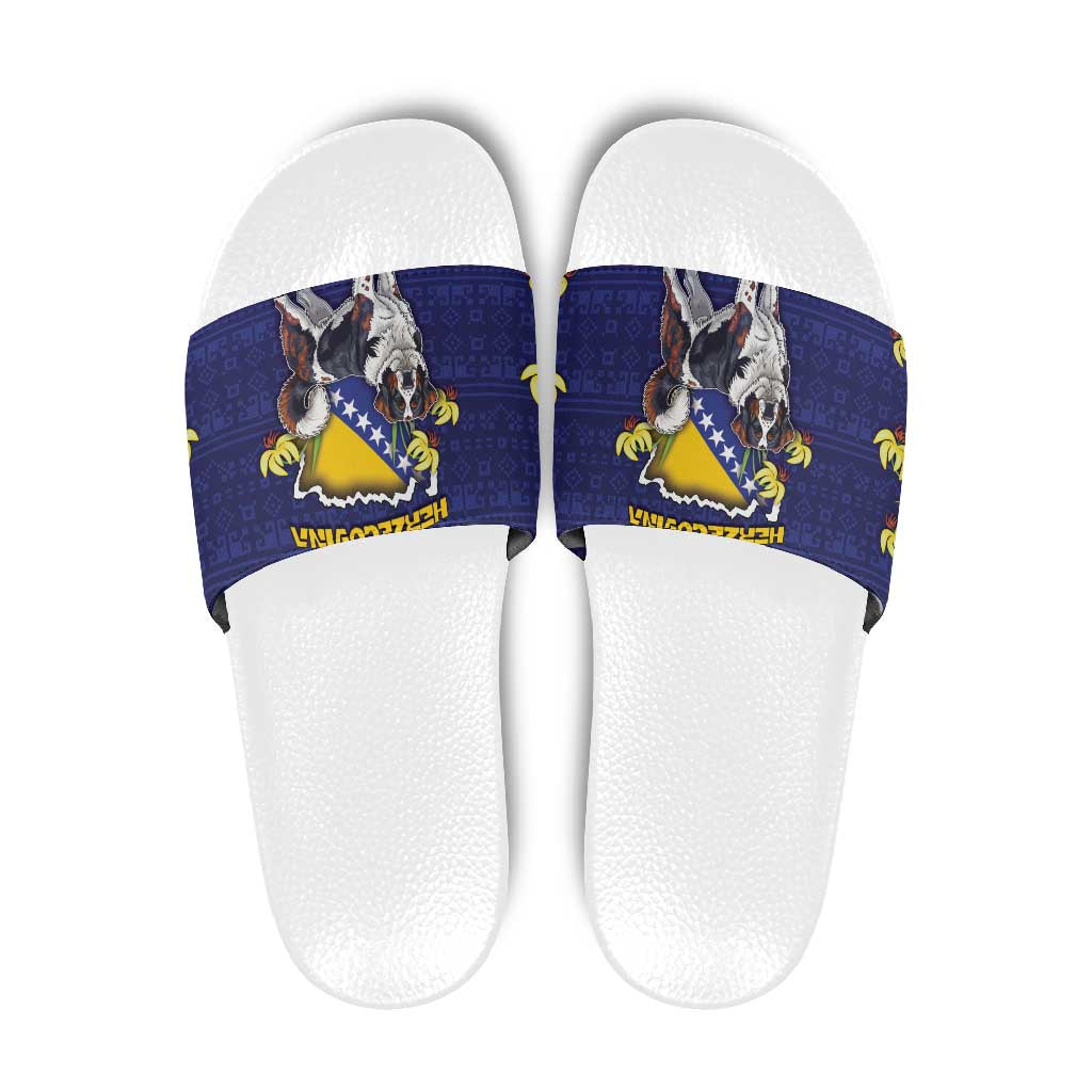 Bosnia And Herzegovina Slide Sandals The Tornjak With Lilium Bosniacum DT05
