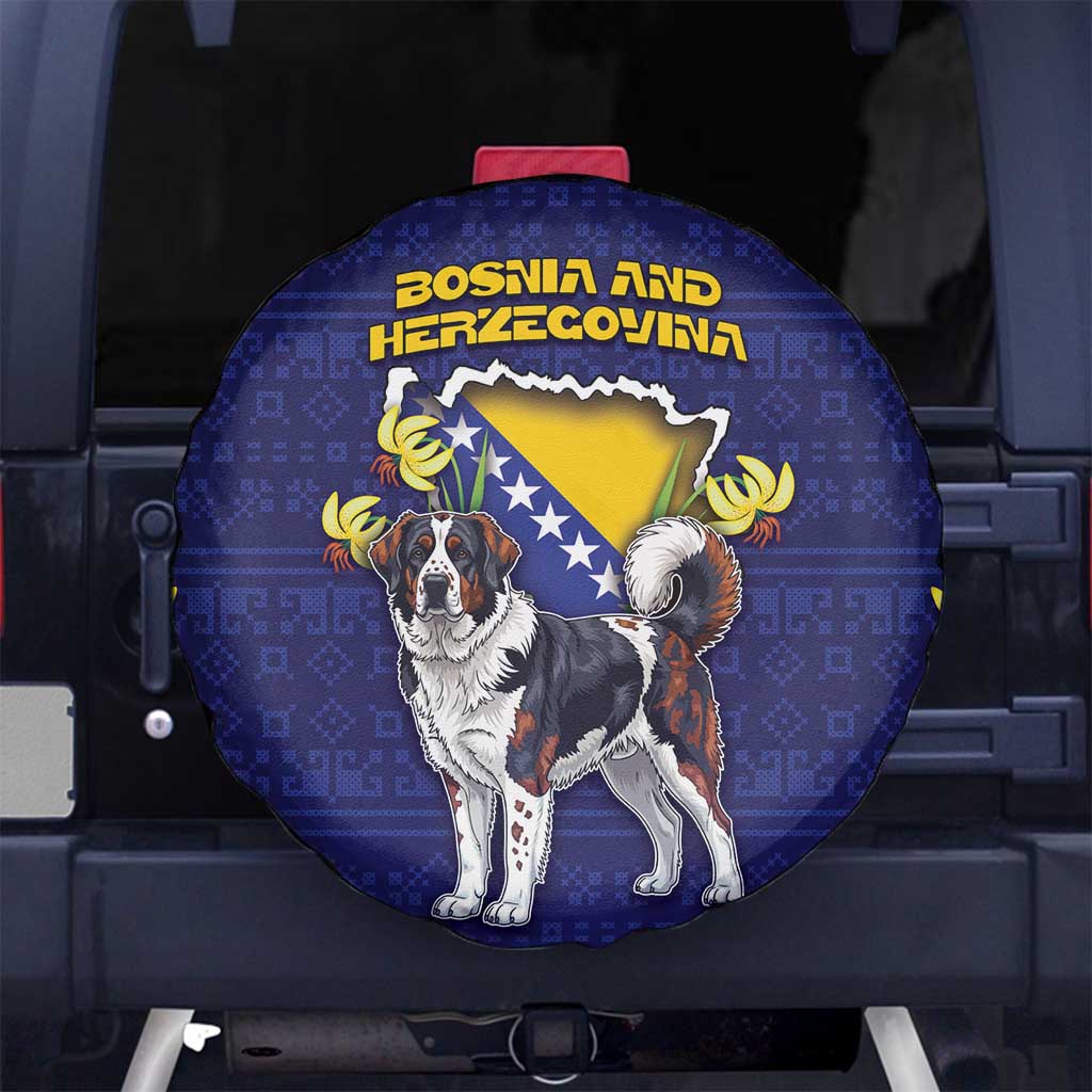 Bosnia And Herzegovina Spare Tire Cover The Tornjak With Lilium Bosniacum DT05