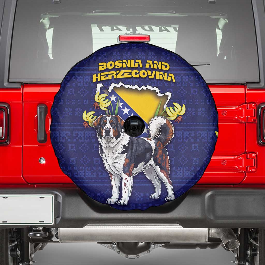 Bosnia And Herzegovina Spare Tire Cover The Tornjak With Lilium Bosniacum DT05