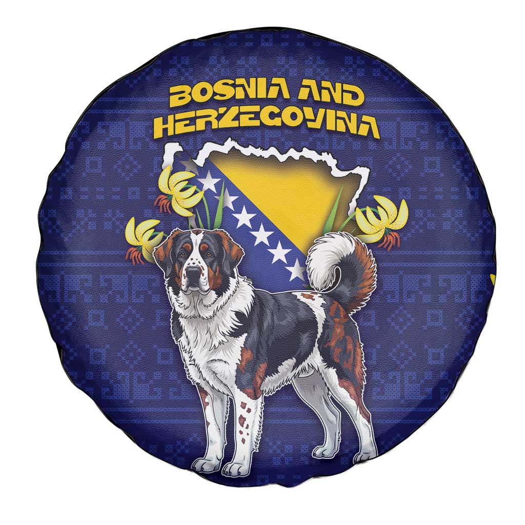 Bosnia And Herzegovina Spare Tire Cover The Tornjak With Lilium Bosniacum DT05