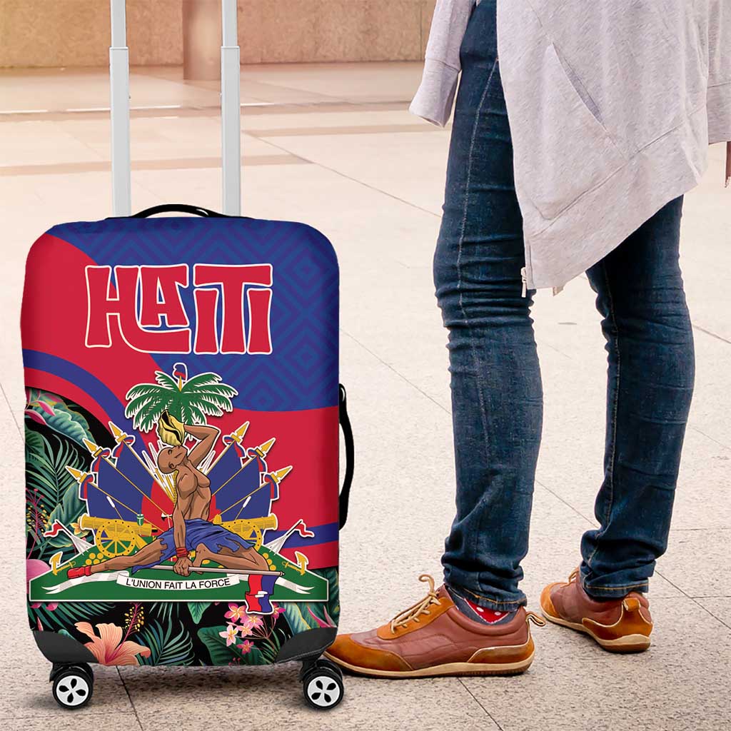 Personalized Haiti Luggage Cover Tropical Hibiscus Flowers DT05