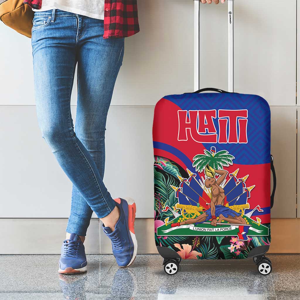 Personalized Haiti Luggage Cover Tropical Hibiscus Flowers DT05