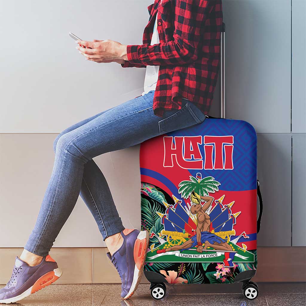 Personalized Haiti Luggage Cover Tropical Hibiscus Flowers DT05