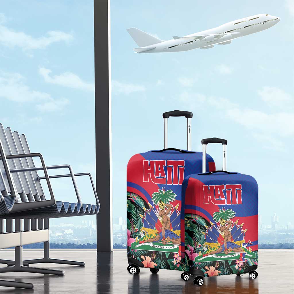 Personalized Haiti Luggage Cover Tropical Hibiscus Flowers DT05