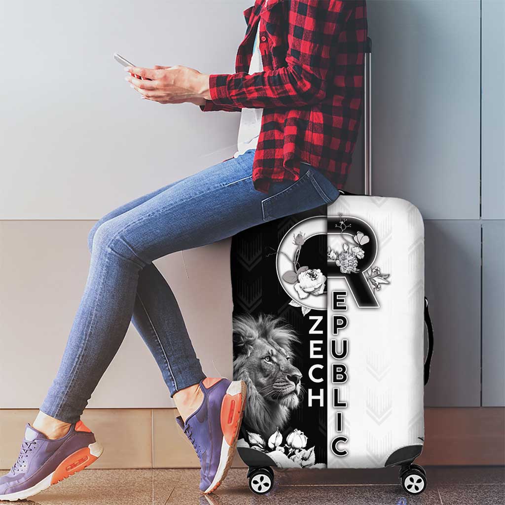Czech Republic Luggage Cover White Lion With Rose DT05