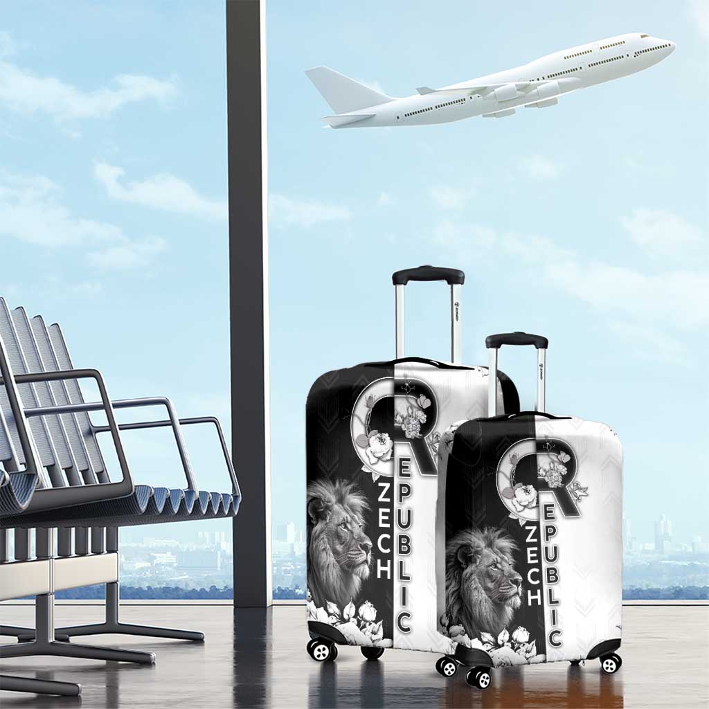 Czech Republic Luggage Cover White Lion With Rose DT05