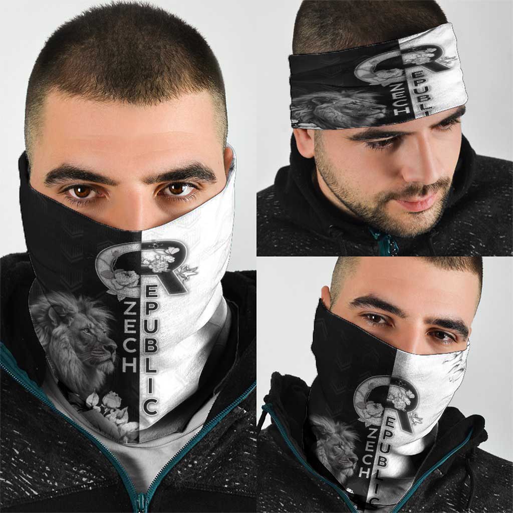 Czech Republic Neck Gaiter White Lion With Rose DT05