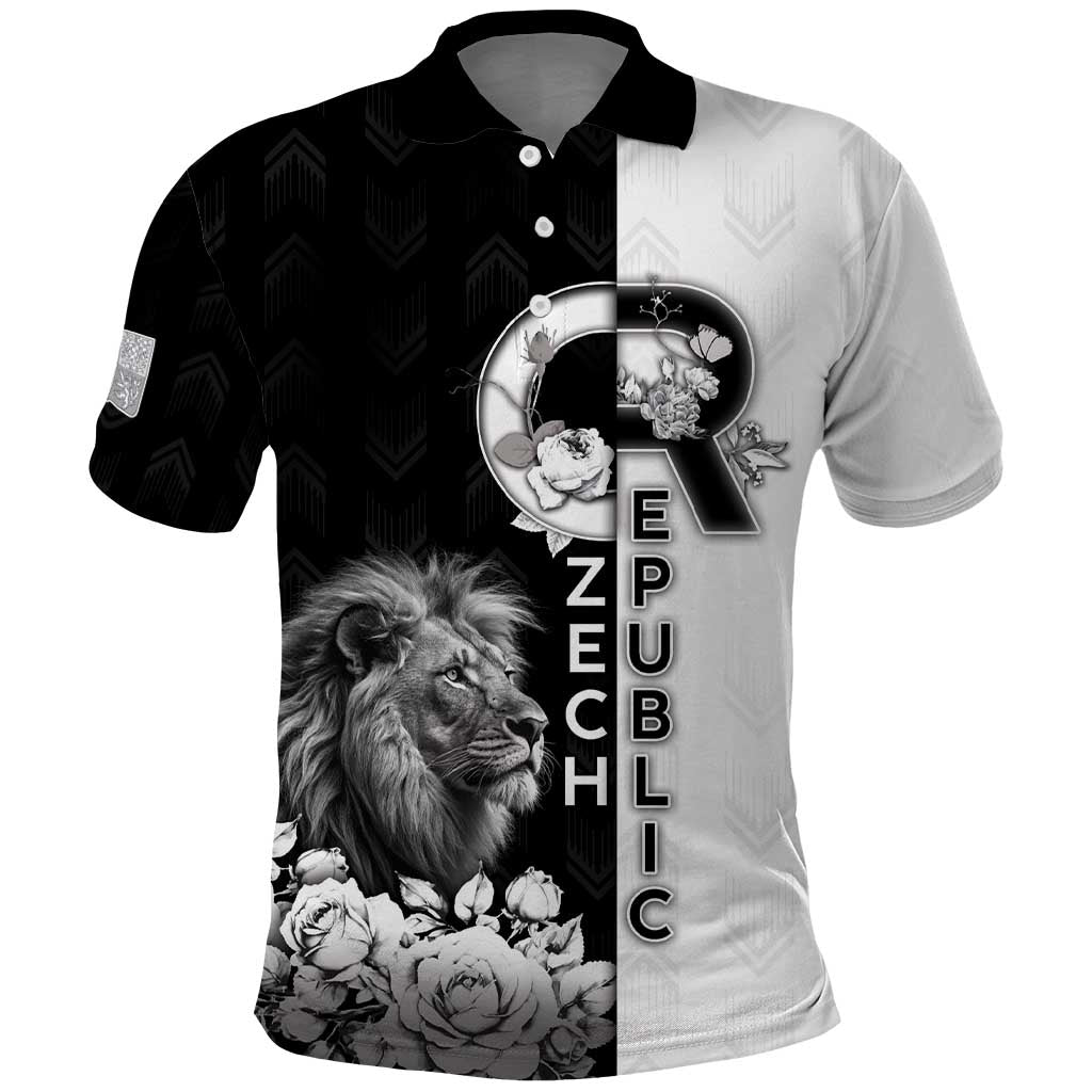 Czech Republic Polo Shirt White Lion With Rose DT05