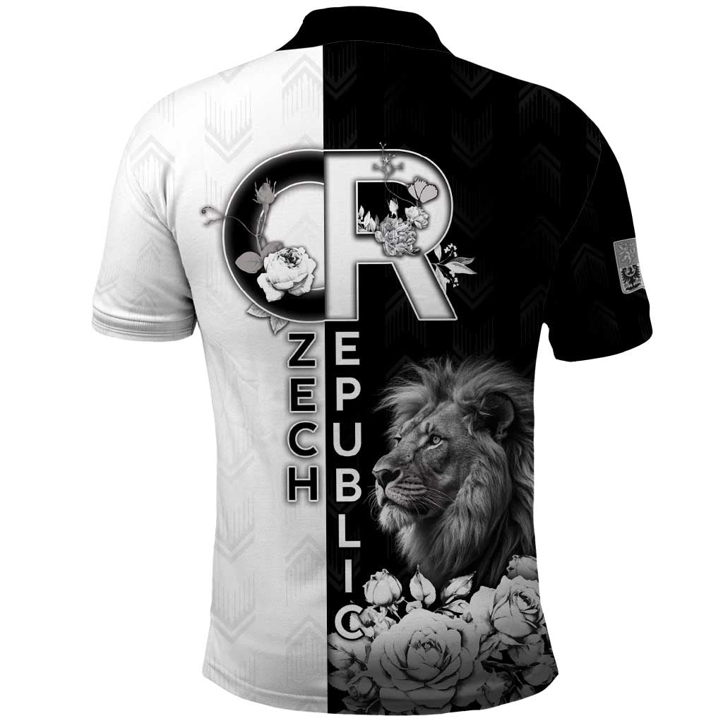 Czech Republic Polo Shirt White Lion With Rose DT05