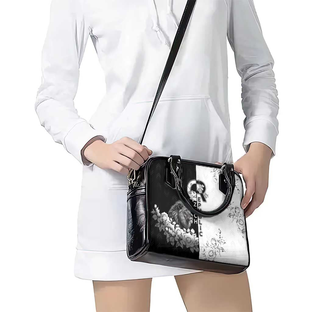 Czech Republic Shoulder Handbag White Lion With Rose DT05