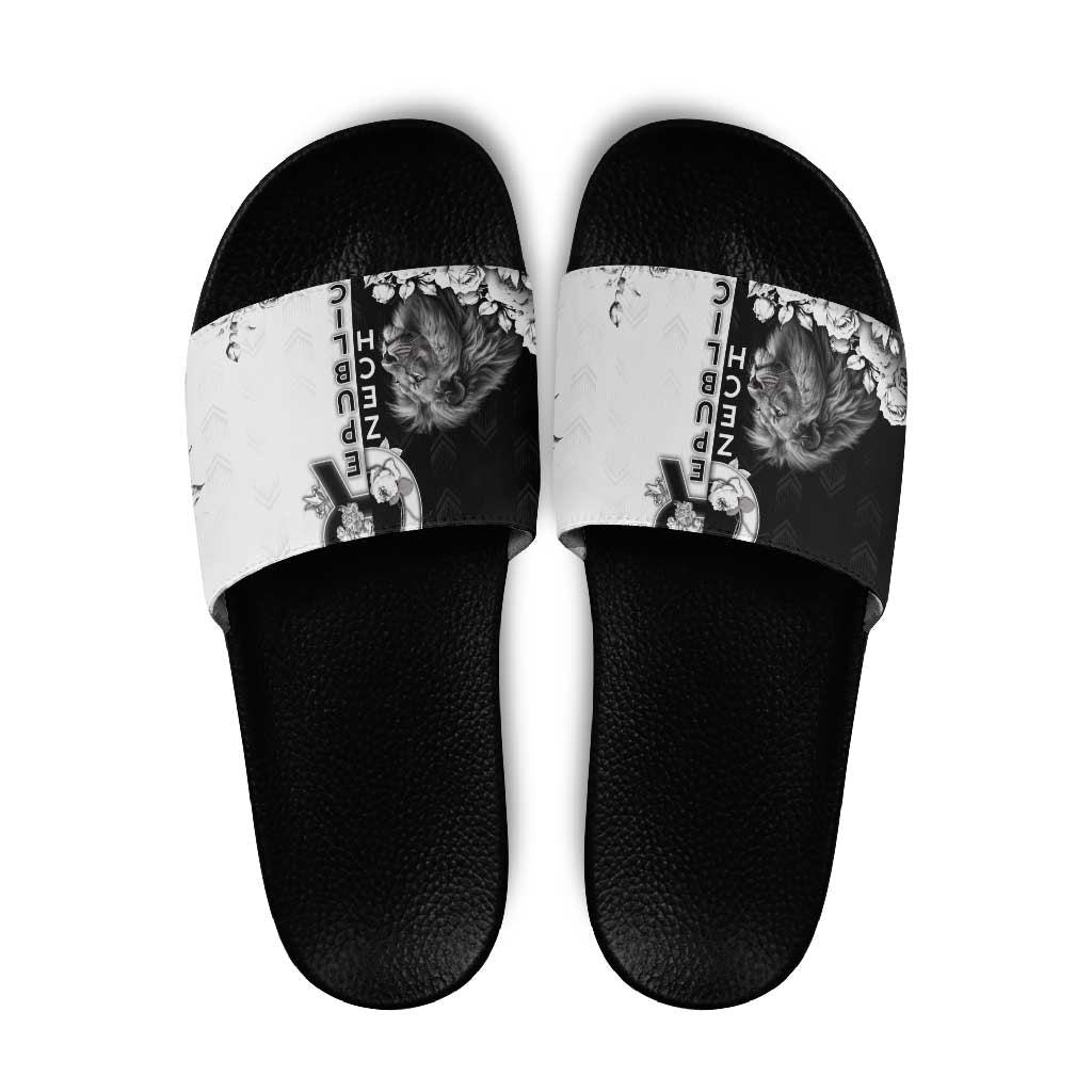 Czech Republic Slide Sandals White Lion With Rose DT05