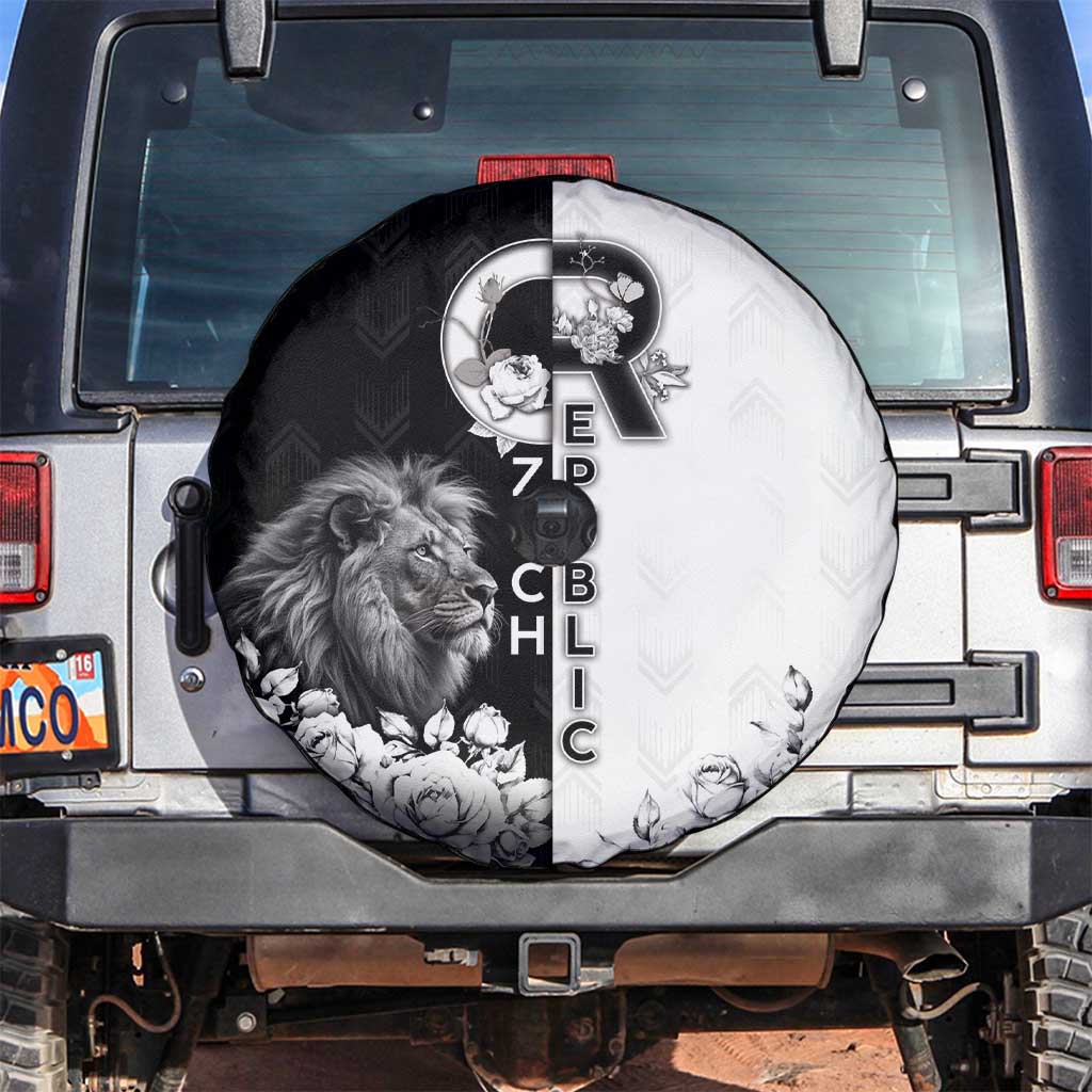 Czech Republic Spare Tire Cover White Lion With Rose DT05