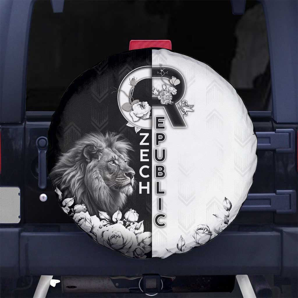 Czech Republic Spare Tire Cover White Lion With Rose DT05