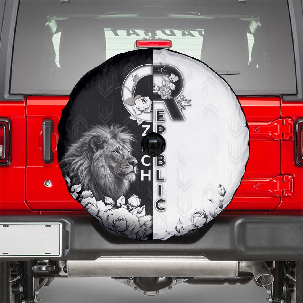 Czech Republic Spare Tire Cover White Lion With Rose DT05