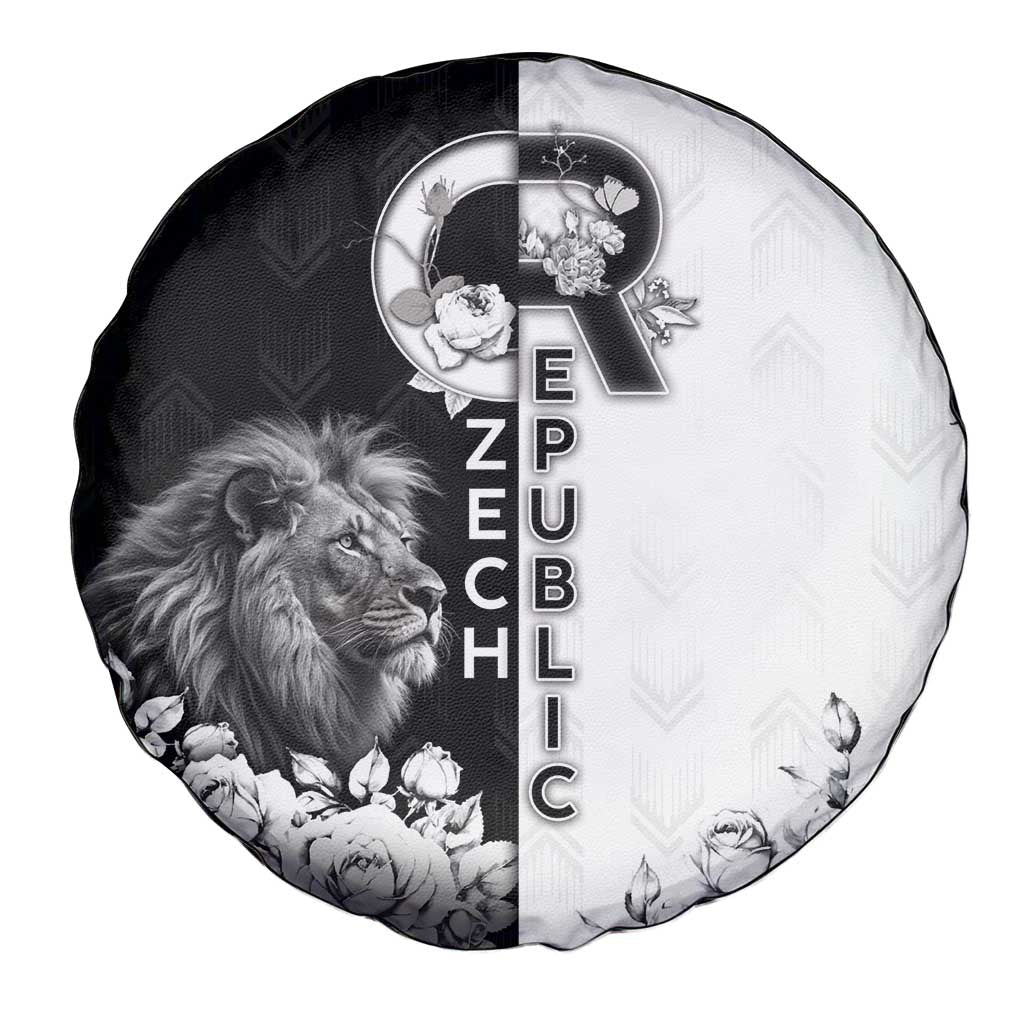 Czech Republic Spare Tire Cover White Lion With Rose DT05