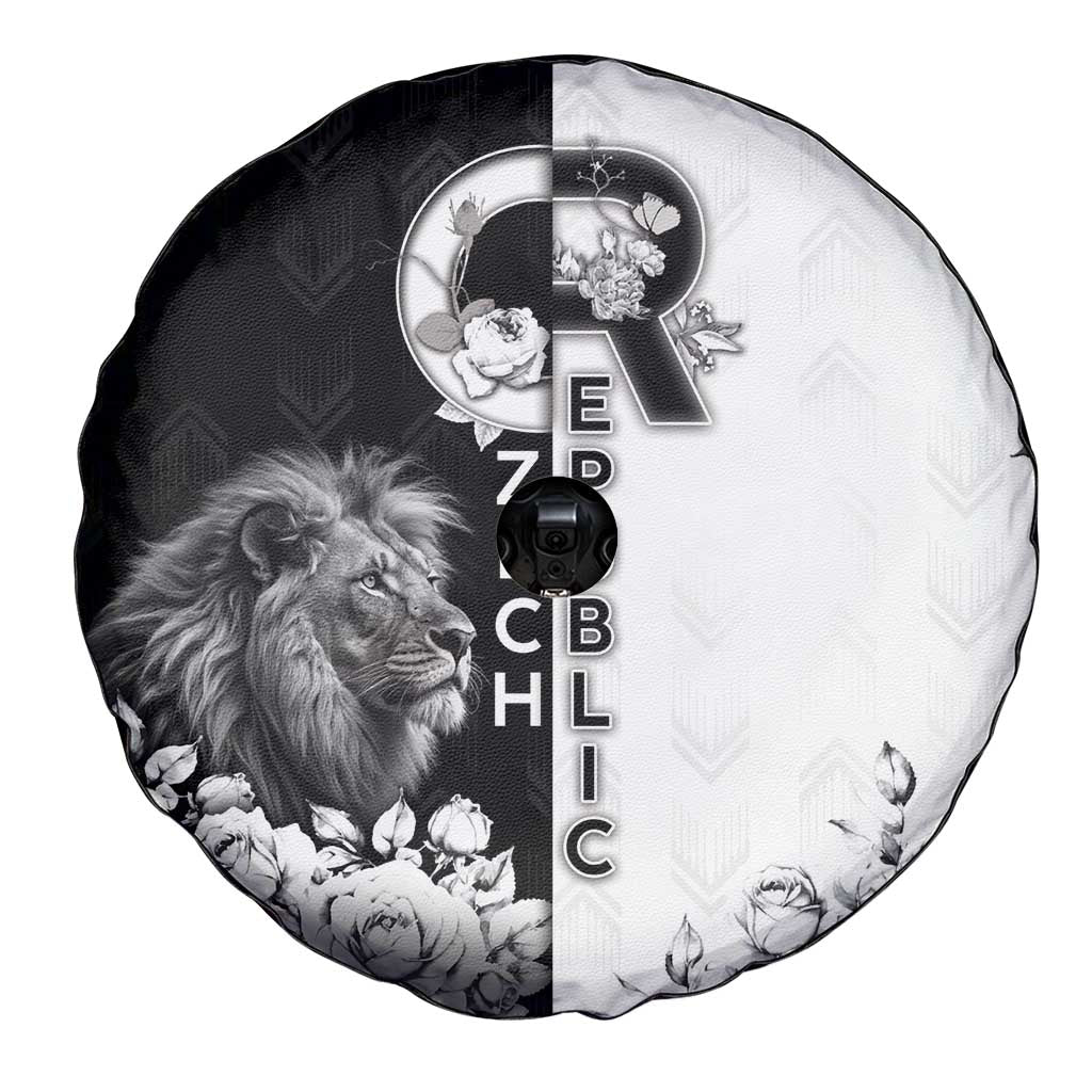 Czech Republic Spare Tire Cover White Lion With Rose DT05