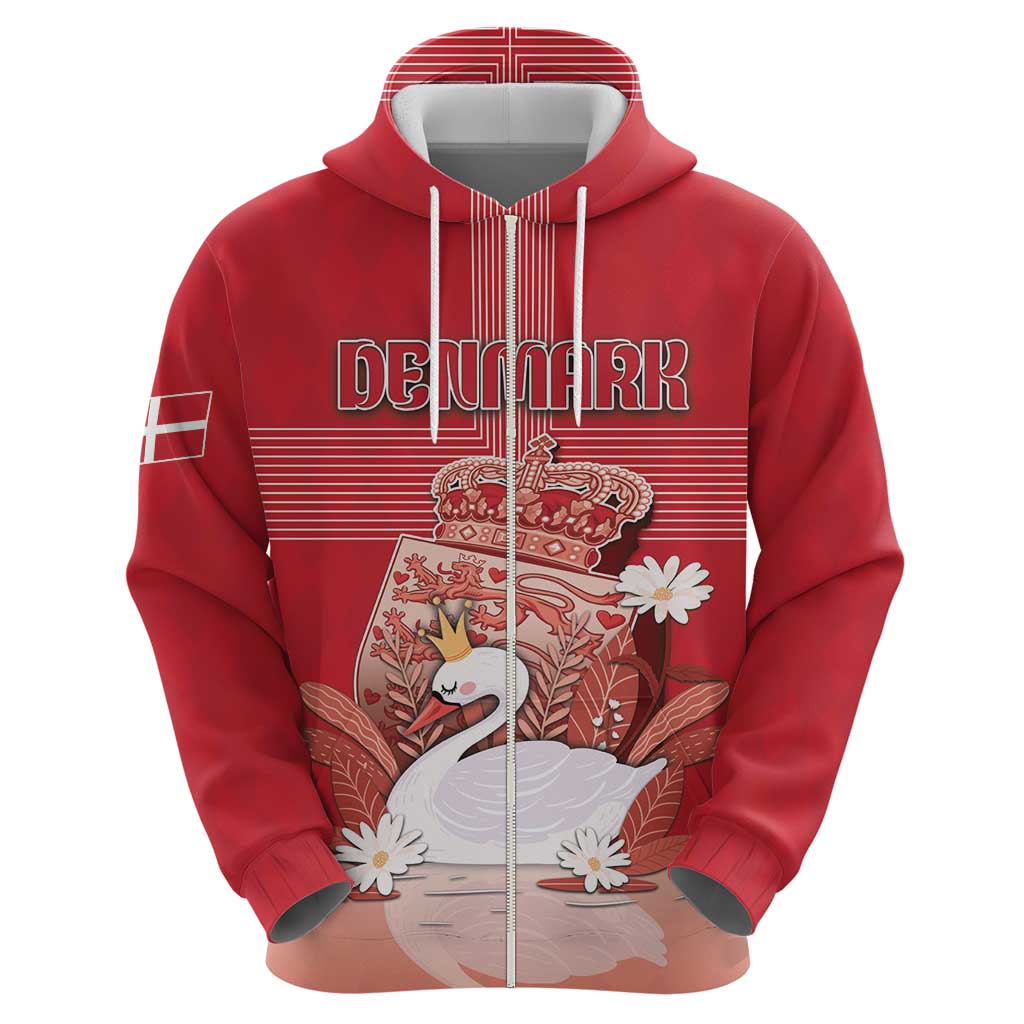 Personalized Denmark Hoodie Mute Swan With Symbol DT05