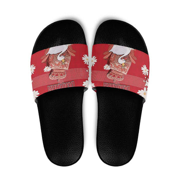 Denmark Slide Sandals Mute Swan With Symbol DT05