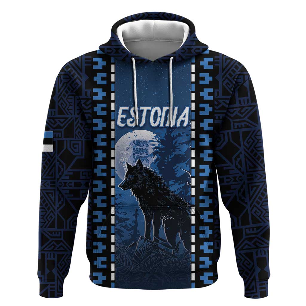 Personalized Estonia Hoodie Night Wolf With Pattern DT05