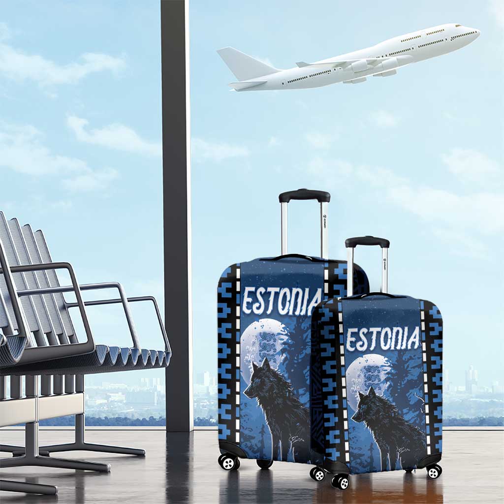 Estonia Luggage Cover Night Wolf With Pattern DT05