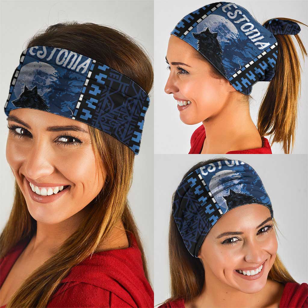 Estonia Neck Gaiter Night Wolf With Pattern DT05