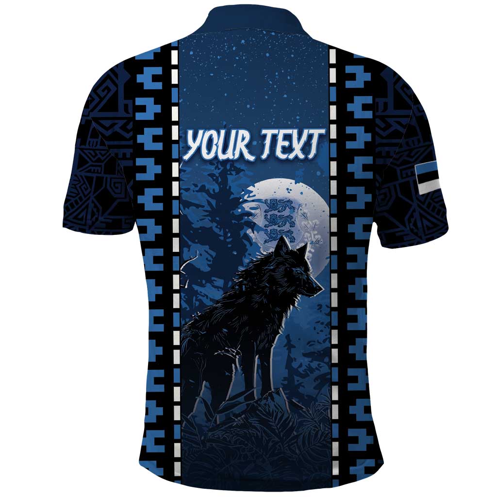 Personalized Estonia Polo Shirt Night Wolf With Pattern DT05