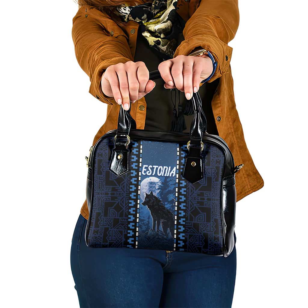 Estonia Shoulder Handbag Night Wolf With Pattern DT05