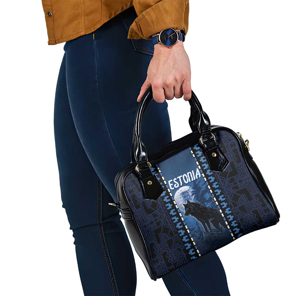 Estonia Shoulder Handbag Night Wolf With Pattern DT05