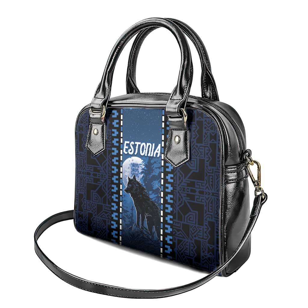 Estonia Shoulder Handbag Night Wolf With Pattern DT05