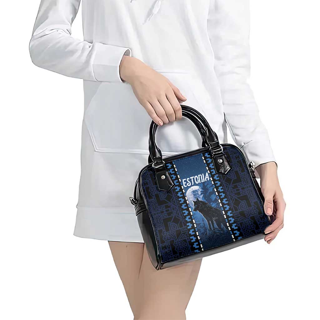Estonia Shoulder Handbag Night Wolf With Pattern DT05