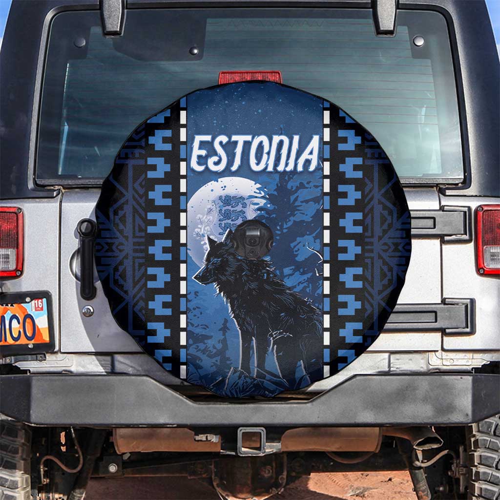 Estonia Spare Tire Cover Night Wolf With Pattern DT05